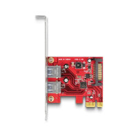 PCI Express x1 Karte zu 2 x extern USB 5 Gbps Typ-A Buchse - Low Profile Formfaktor