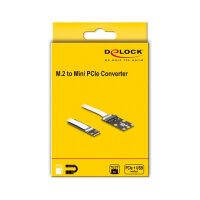 Konverter M.2 Key B+M Stecker zu 1 x Mini PCIe Slot half size / full size mit flexiblem Kabel