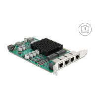 PCI Express x4 Netzwerkkarte Gigabit LAN 4 x RJ45 mit PoE+ i350