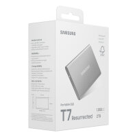 2TB Samsung Portable T7 Resurrected USB-C 3.1 (10Gb/?s) Silber externe Festplatte SSD