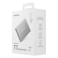 2TB Samsung Portable T7 Resurrected USB-C 3.1 (10Gb/?s) Silber externe Festplatte SSD