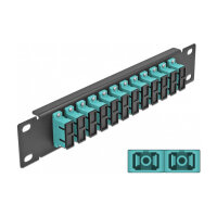 Delock 10? LWL Patchpanel 12 Port SC Duplex aqua 1 HE schwarz