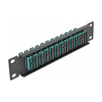 Delock 10? LWL Patchpanel 12 Port SC Duplex aqua 1 HE schwarz