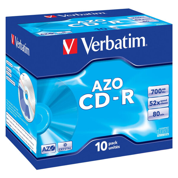 1x10 Verbatim Data Life plus CD-R 80 / 700MB, 52x Speed JC
