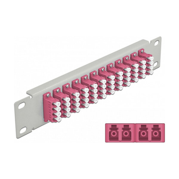 Delock 10? LWL Patchpanel 12 Port LC Quad violett 1 HE grau