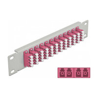 Delock 10? LWL Patchpanel 12 Port LC Quad violett 1 HE grau
