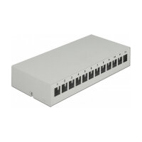 Delock Keystone Patchpanel 12 Port grau