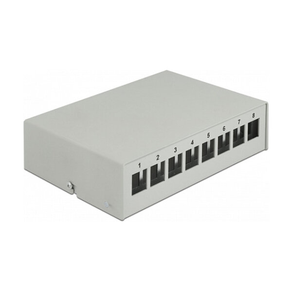 Delock Keystone Patchpanel 8 Port grau