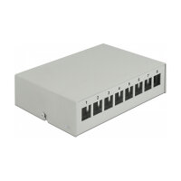 Delock Keystone Patchpanel 8 Port grau