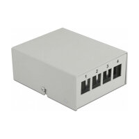 Delock Keystone Patchpanel 4 Port grau