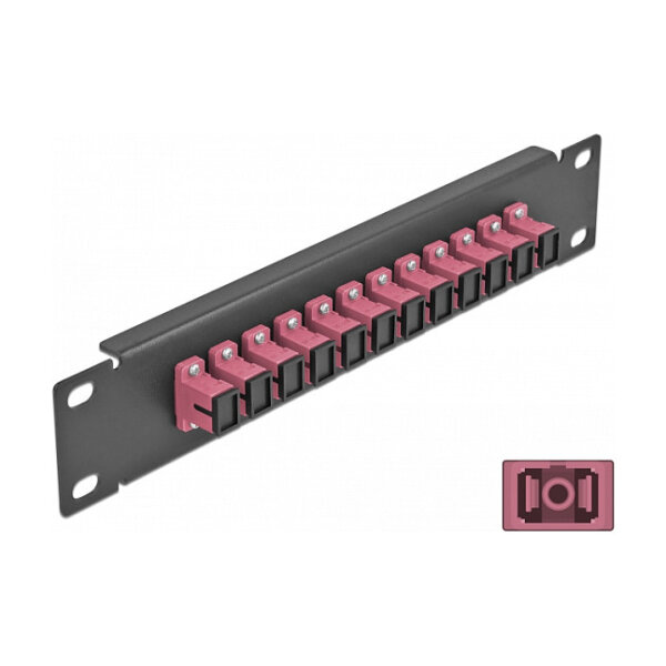 Delock 10? LWL Patchpanel 12 Port SC Simplex violett 1 HE schwarz