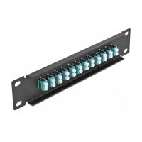 Delock 10? LWL Patchpanel 12 Port LC Duplex aqua 1 HE schwarz