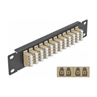Delock 10? LWL Patchpanel 12 Port LC Quad beige 1 HE schwarz