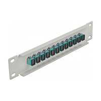 Delock 10? LWL Patchpanel 12 Port SC Simplex aqua 1 HE grau