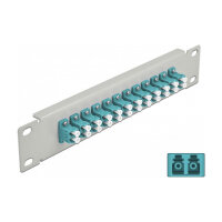Delock 10? LWL Patchpanel 12 Port LC Duplex aqua 1 HE grau