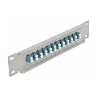 Delock 10? LWL Patchpanel 12 Port LC Duplex aqua 1 HE grau