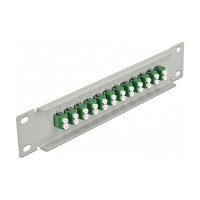 Delock 10? LWL Patchpanel 12 Port LC Duplex grün 1 HE grau