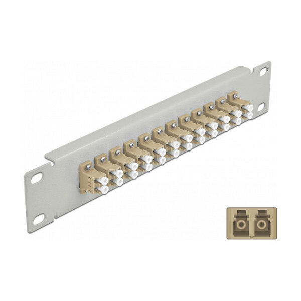 Delock 10? LWL Patchpanel 12 Port LC Duplex beige 1 HE grau