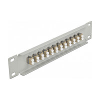 Delock 10? LWL Patchpanel 12 Port LC Duplex beige 1 HE grau