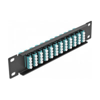 Delock 10? LWL Patchpanel 12 Port LC Quad aqua 1 HE schwarz