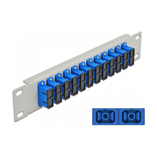 Delock 10? LWL Patchpanel 12 Port SC Duplex blau 1 HE grau