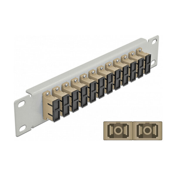 Delock 10? LWL Patchpanel 12 Port SC Duplex beige 1 HE grau