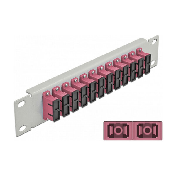 Delock 10? LWL Patchpanel 12 Port SC Duplex violett 1 HE grau