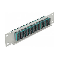 Delock 10? LWL Patchpanel 12 Port SC Duplex aqua 1 HE grau