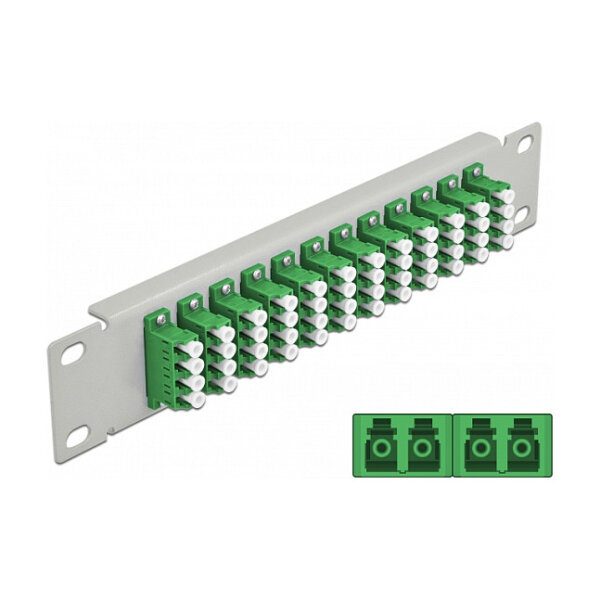 Delock 10? LWL Patchpanel 12 Port LC Quad grün 1 HE grau