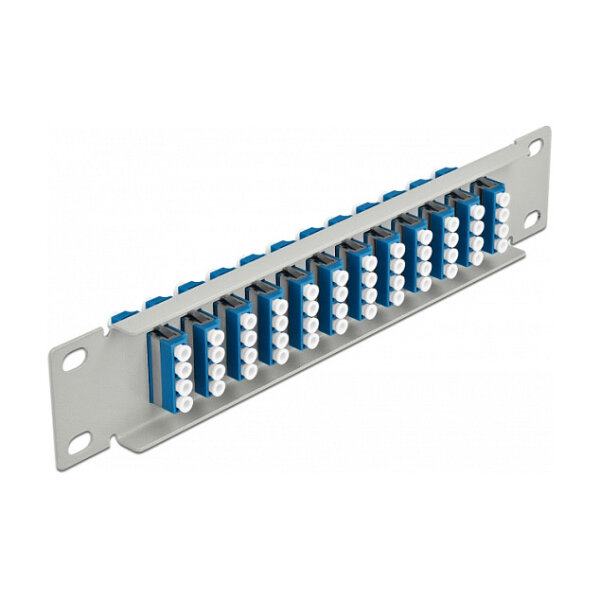 Delock 10? LWL Patchpanel 12 Port LC Quad blau 1 HE grau