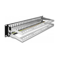 Delock 19? Keystone Patchpanel 48 Port mit Entlastungsschienen 2 HE schwarz