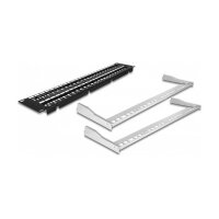 Delock 19? Keystone Patchpanel 48 Port mit Entlastungsschienen 2 HE schwarz