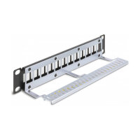 Delock 10? Keystone Patchpanel 12 Port mit Entlastungsschiene 1 HE schwarz