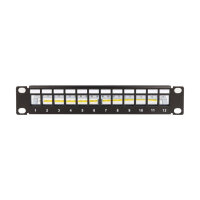 Delock 10? Keystone Patchpanel 12 Port mit Entlastungsschiene 1 HE schwarz