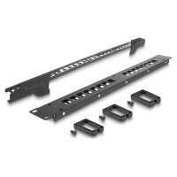 Delock 19? Keystone Patchpanel 16 Port mit 3 Bügeln und Entlastungsschiene 1 HE schwarz
