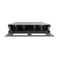 Delock 19? LWL Patchpanel mit Sichtfenster unbestückt 2 HE dunkelgrau