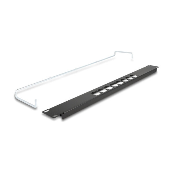 Delock 19? D-Typ Patchpanel mit Entlastungsschiene 8 Port mittig 1 HE schwarz