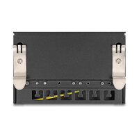 Delock Mini Desktop Patchpanel RJ45 Buchse 6 Port Cat.6A geschirmt schwarz - zur Montage an Tisch, Wand oder Hutschiene