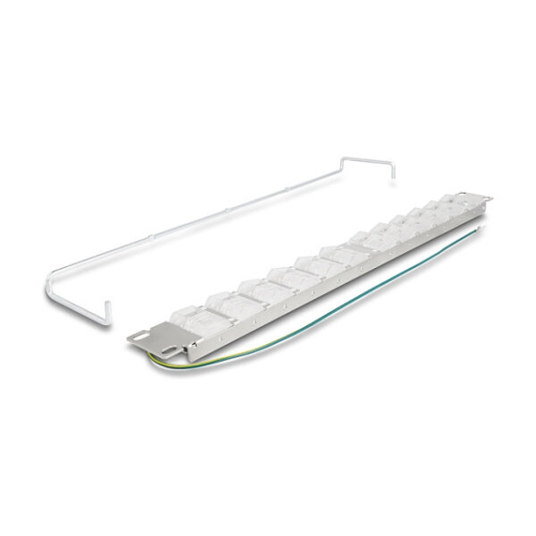 Delock 19? Keystone Patchpanel mit 24 neigbaren Ports und Entlastungsschiene
