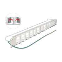 Delock 19? Keystone Patchpanel mit 24 neigbaren Ports und Entlastungsschiene