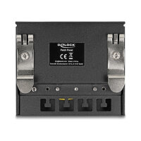 Delock Mini Desktop Patchpanel RJ45 Buchse 4 Port Cat.6A geschirmt schwarz - zur Montage an Tisch, Wand oder Hutschiene