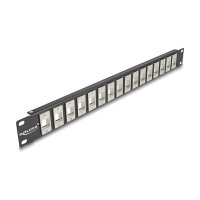 Delock Panel Mount 19" 16 Port 1 HE schwarz