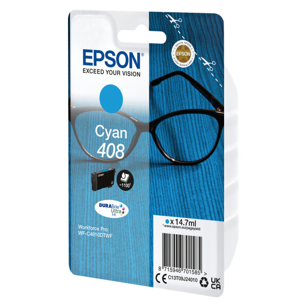 EPSON 6LB Singlepack Cyan 408 DURABrite Ultra Ink
