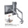 ROLINE LCD-Doppelarm, Tischmontage, Gasfeder, 5 Gelenke, 17-32 Zoll, bis 2x 9 kg, silberfarben
