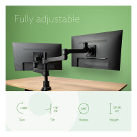 R-Go Monitorarm 0"-32" 2TFT Max.8KG(2x) Zepher4 silb.