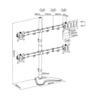 Equip Tischfuß 17"-32"/4TFT 360° Gelenkig 9Kg schwarz lite Retail