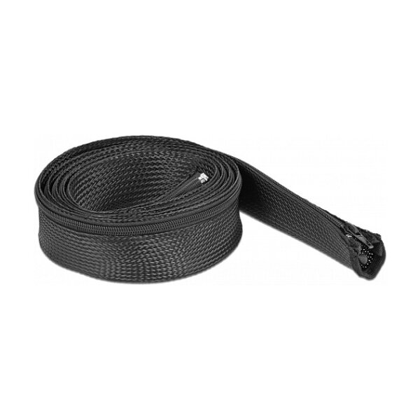 Geflechtschlauch mit Reißverschluss hitzebeständig 2 m x 50 mm schwarz