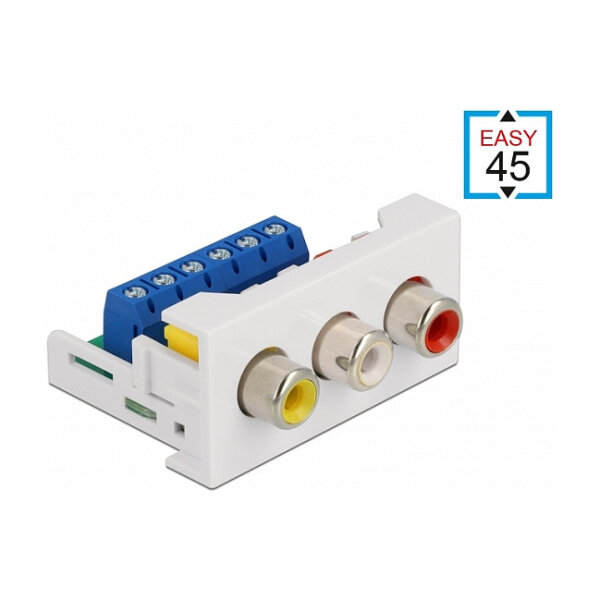 Easy 45 Modul 3 x Cinch Buchse 22,5 x 45 mm