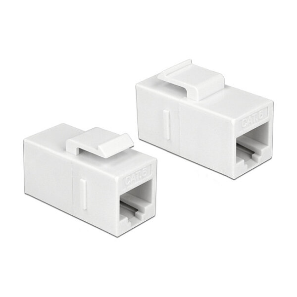 Keystone Modul RJ45 Buchse > RJ45 Buchse Cat.6 UTP weiß
