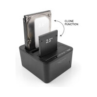 USB Dockingstation für 3 x SATA HDD / SSD mit 1:2 Klon Funktion